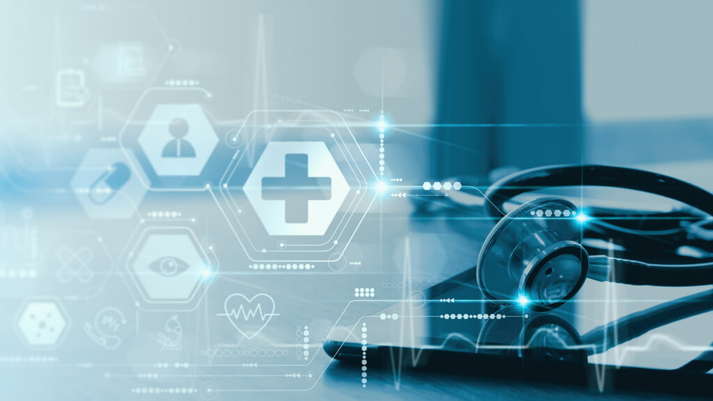 Close up of stethoscope as graphical representation for nursing insights